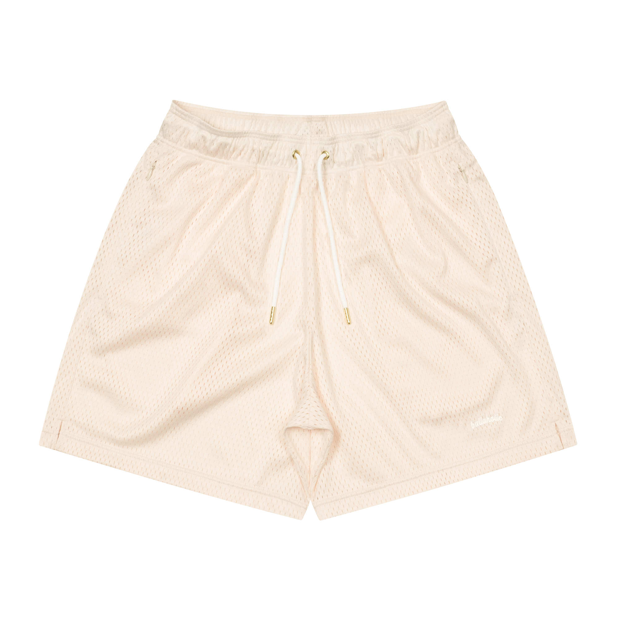 ballaholicオンラインショップ / Logo Mesh Zip Shorts (off white)